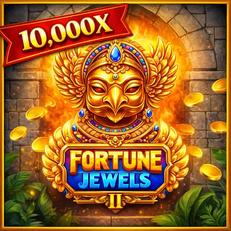 Fortune Jewels II slot game cover featuring sparkling diamonds and gold